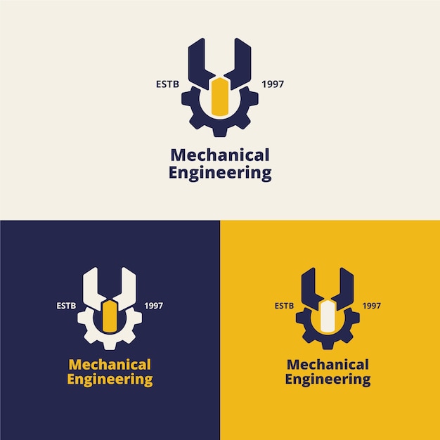 Diseño de logotipo de ingeniería mecánica.