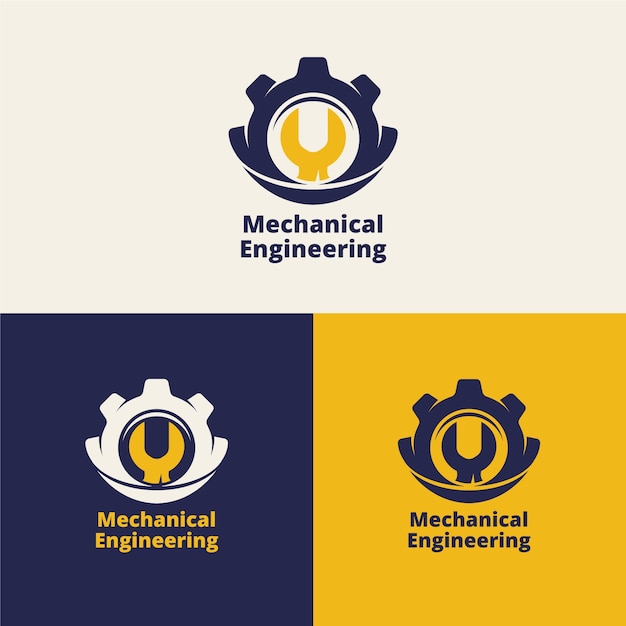 Diseño de logotipo de ingeniería mecánica.