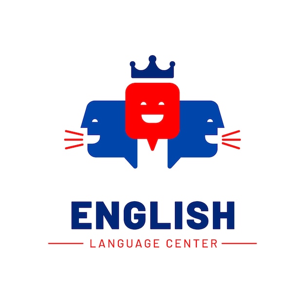 Diseño de logotipo en inglés de diseño plano