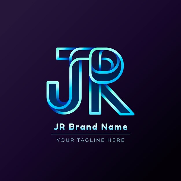 Diseño del logotipo de las iniciales en gradiente