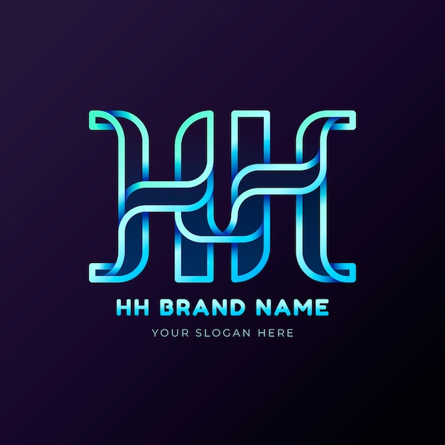 Diseño del logotipo de las iniciales en gradiente