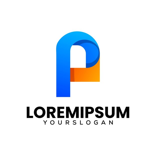 diseño del logotipo de las iniciales P