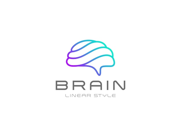 Diseño de logotipo de inteligencia artificial del cerebro. Logotipo de Brainstorm de tecnología AI
