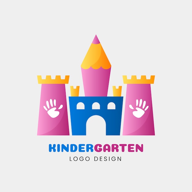 Diseño de logotipo de jardín de infantes degradado