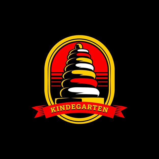 Diseño del logotipo del jardín de infantes dibujado a mano