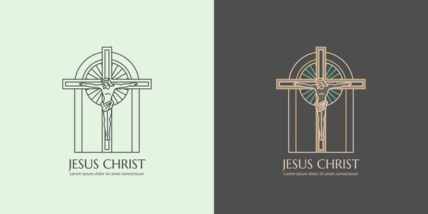 Diseño del logotipo de Jesús dibujado a mano