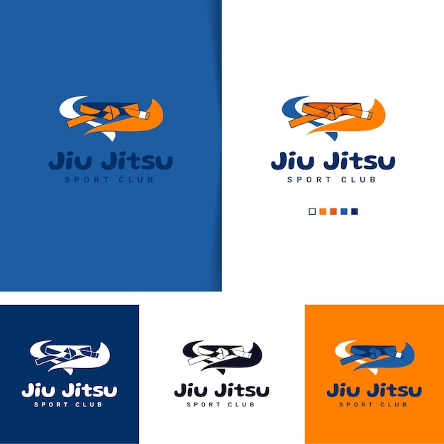 Vector gratuito diseño de logotipo de jiu-jitsu.