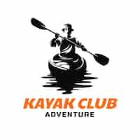 Vector gratuito diseño de logotipo de kayak dibujado a mano