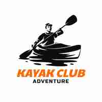 Vector gratuito diseño de logotipo de kayak dibujado a mano