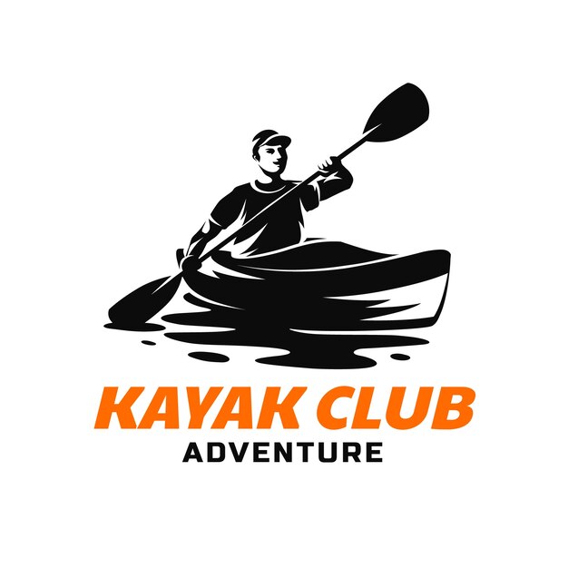 Diseño de logotipo de kayak dibujado a mano