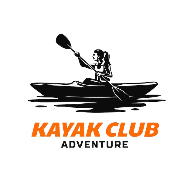 Diseño de logotipo de kayak dibujado a mano