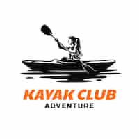 Vector gratuito diseño de logotipo de kayak dibujado a mano