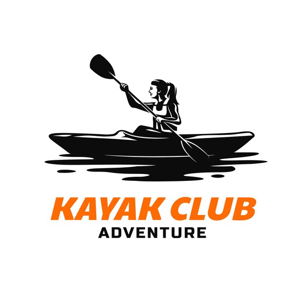Diseño de logotipo de kayak dibujado a mano