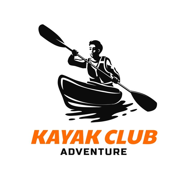 Diseño de logotipo de kayak dibujado a mano