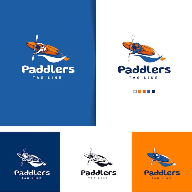 Diseño de logotipo de kayak.