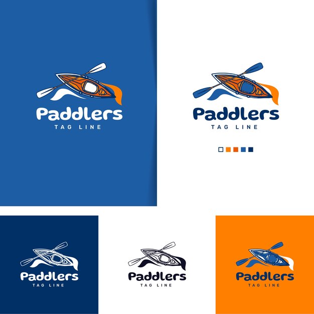 Diseño de logotipo de kayak.