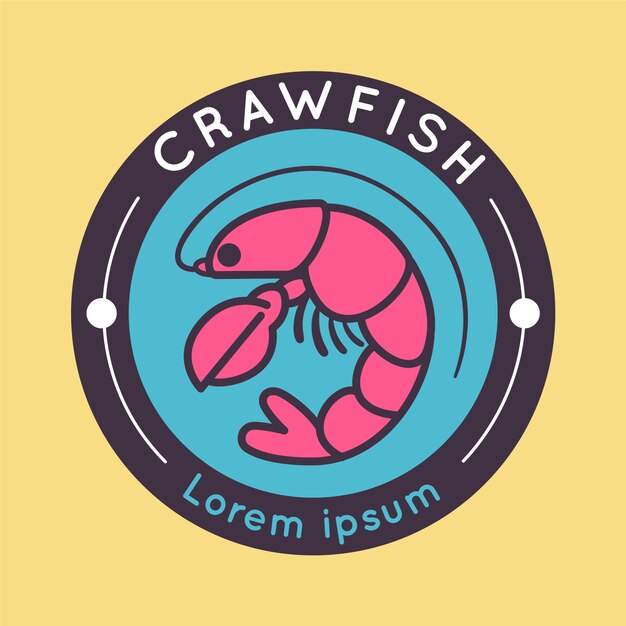 Diseño de logotipo de langosta dibujada a mano