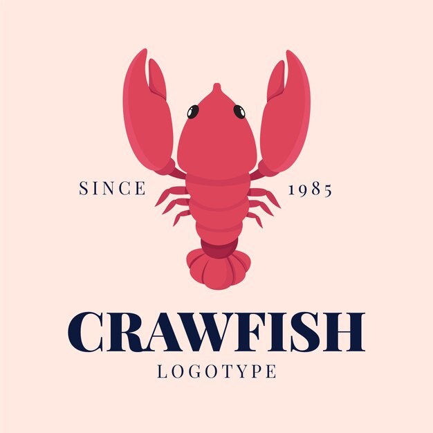 Diseño de logotipo de langosta dibujada a mano