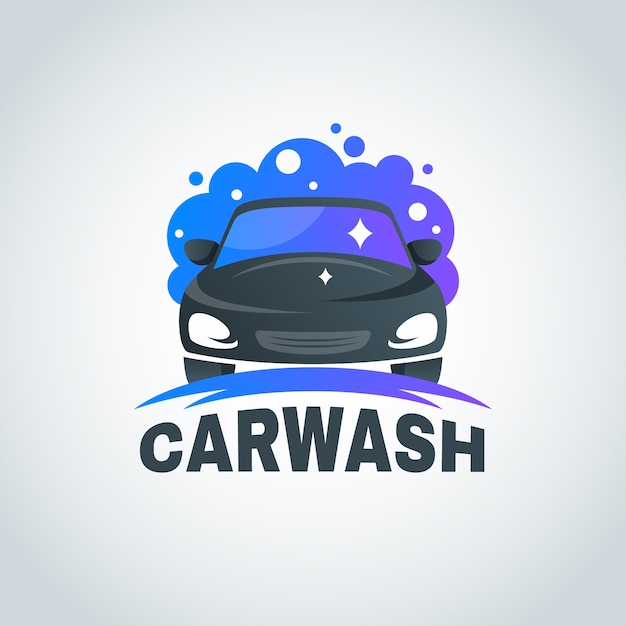 Vector gratuito diseño de logotipo de lavado de autos degradado