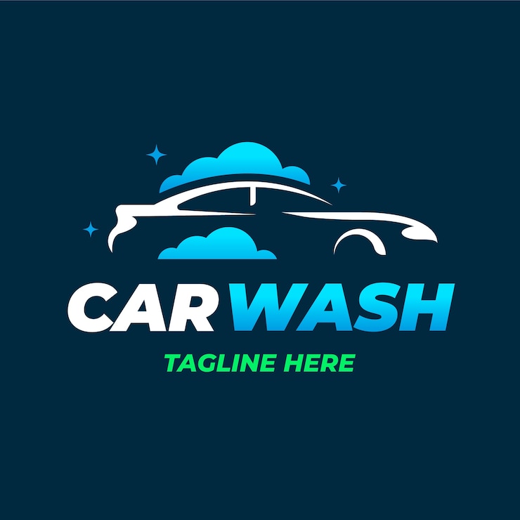 Vector gratuito diseño de logotipo de lavado de autos.