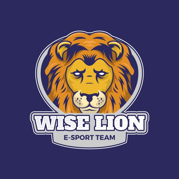 Diseño de logotipo de león dibujado a mano