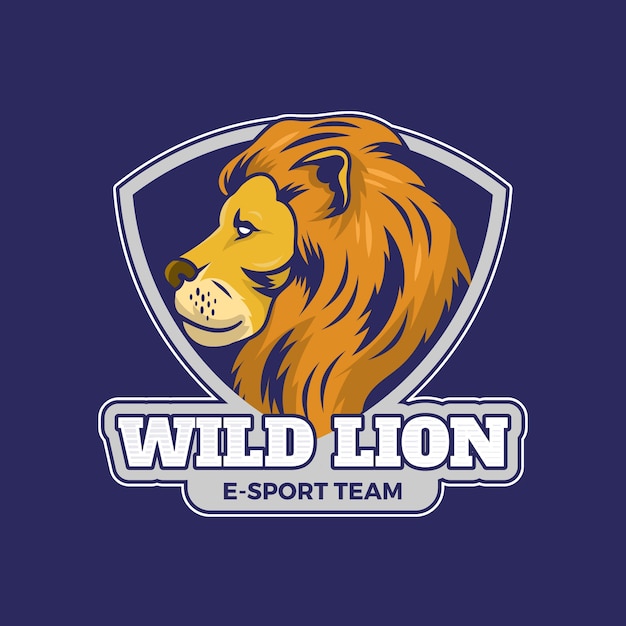 Diseño de logotipo de león dibujado a mano