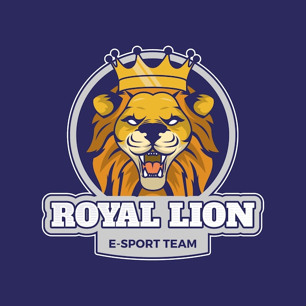 Diseño de logotipo de león dibujado a mano