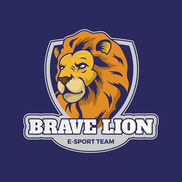 Diseño de logotipo de león dibujado a mano