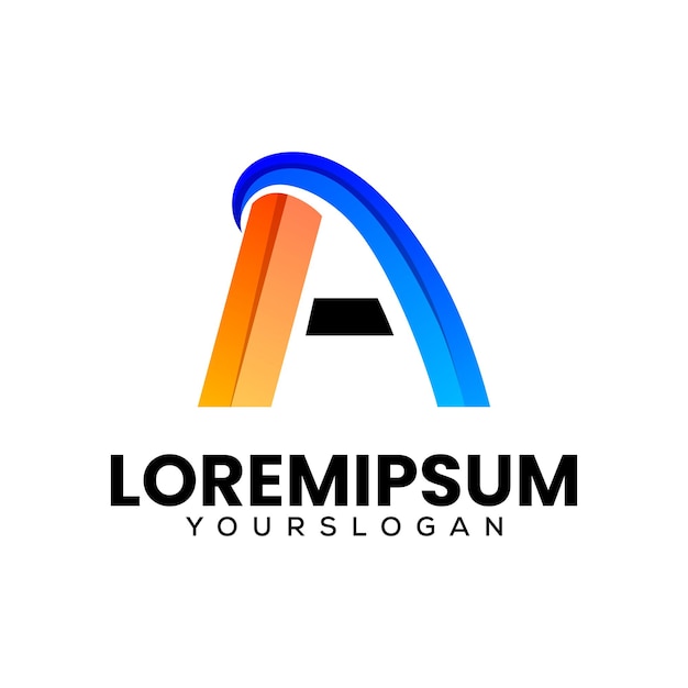 Un diseño de logotipo de letra de icono creativo y colorido