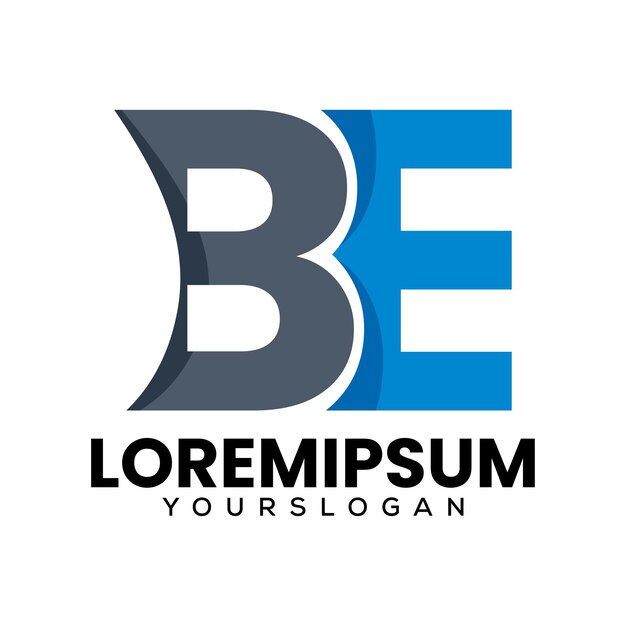 diseño del logotipo de la letra inicial B E.