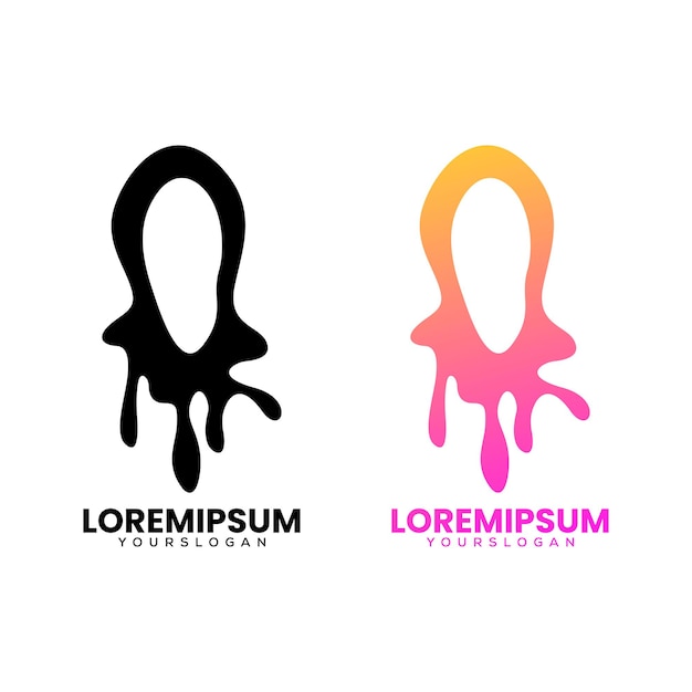 diseño de logotipo de letra o líquido