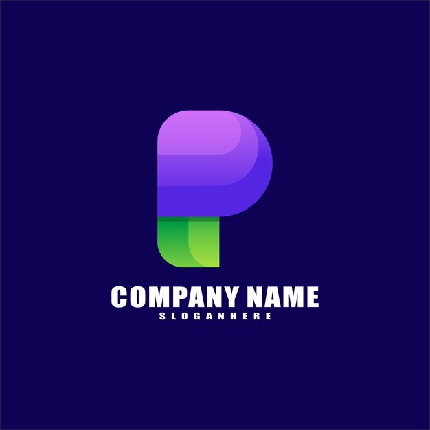 diseño del logotipo de la letra p colorida