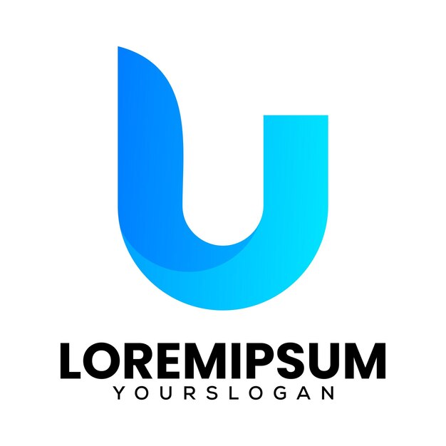 diseño del logotipo de la letra u abstracto