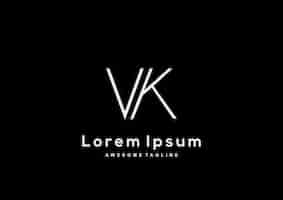 Vector gratuito diseño de logotipo de letra vk minimalista