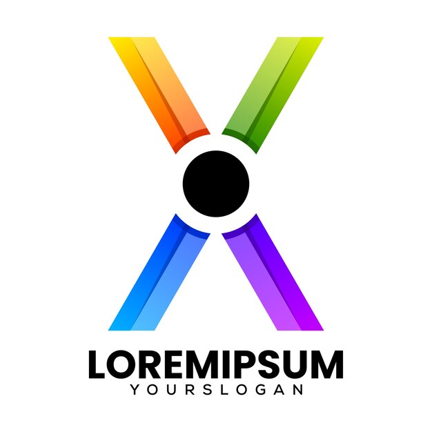 Diseño del logotipo de la letra X colorida