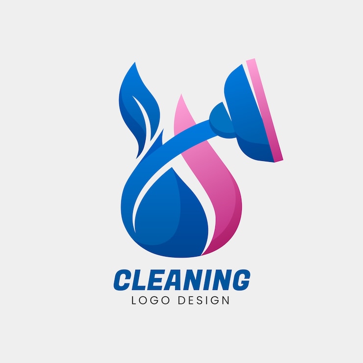 Vector gratuito diseño de logotipo de limpieza de alfombras degradado
