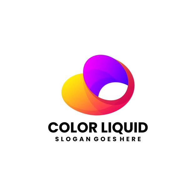 Diseño de logotipo líquido de color