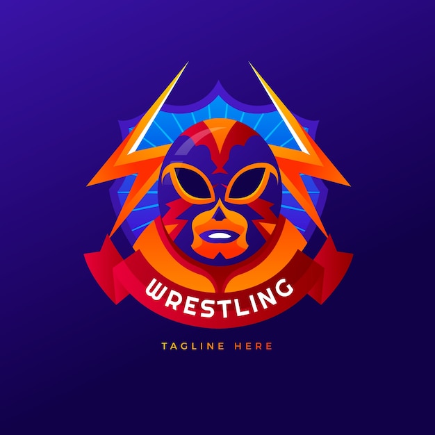 Vector gratuito diseño de logotipo de lucha libre degradado