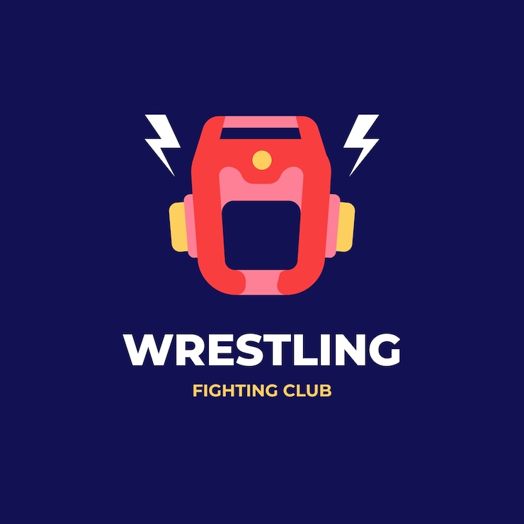 Vector gratuito diseño de logotipo de lucha libre de diseño plano