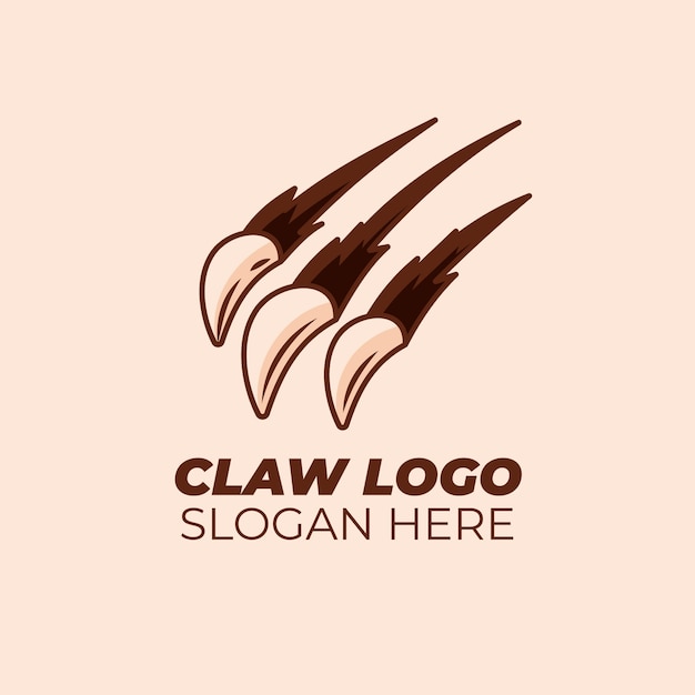 Diseño del logotipo de las marcas de garra dibujadas a mano