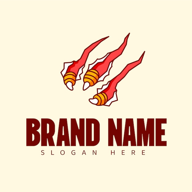 Diseño del logotipo de las marcas de garra dibujadas a mano