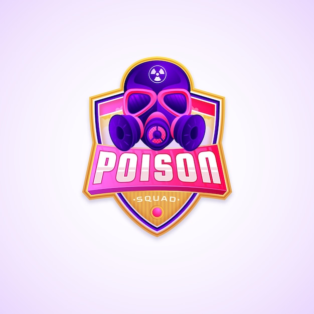 Diseño de logotipo de máscara de gas degradado.