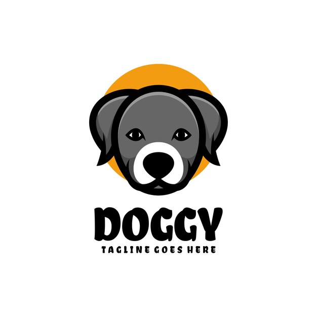 diseño de logotipo de mascota de ilustración de perrito lindo