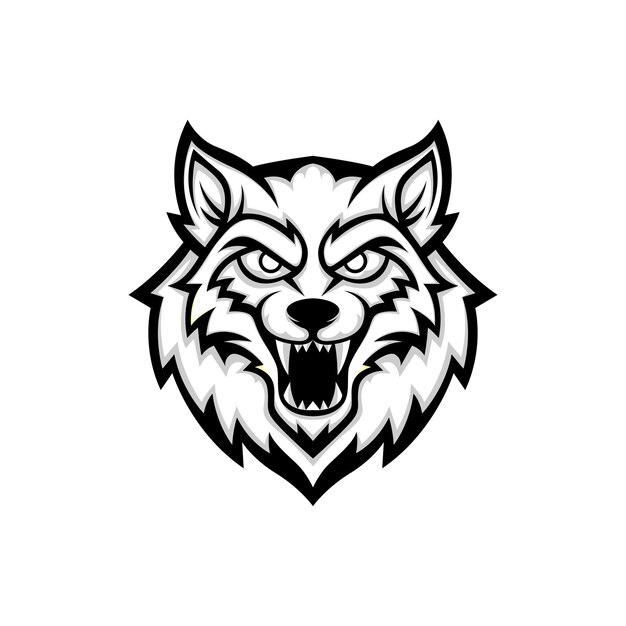 diseño del logotipo de la mascota lobo