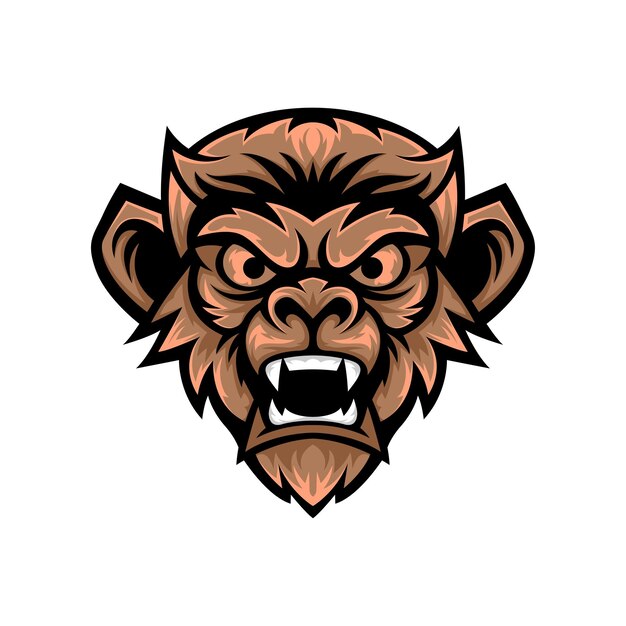 diseño del logotipo de la mascota del mono