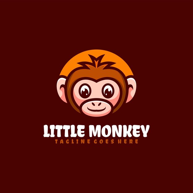diseño del logotipo de la mascota del pequeño mono