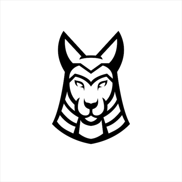 Vector gratuito diseño de logotipo de mascota simple de anubis