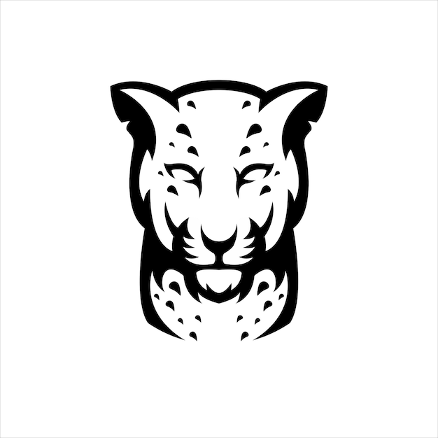 Diseño de logotipo de mascota simple de leopardo