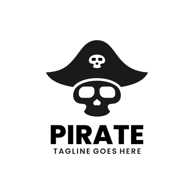 Vector gratuito diseño de logotipo de mascota simple pirata vectorial