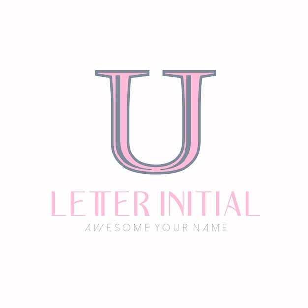 diseño de logotipo minimalista de las iniciales de la letra U para una marca personal o empresa